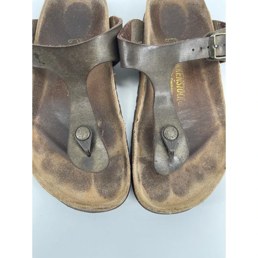 Birkenstock Women's Gizeh Bronze Brown Thong 38 Comfort Sandals Size 7 - Picture 10 of 11
